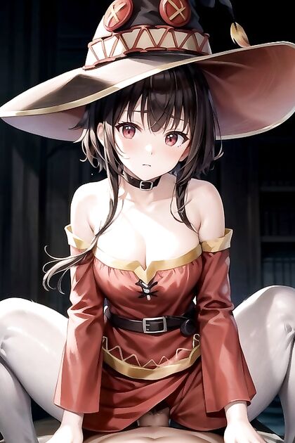 Megumin from Isekai Quartet Rides Wild in SteamyCowGirl 18+ Hentai Picture