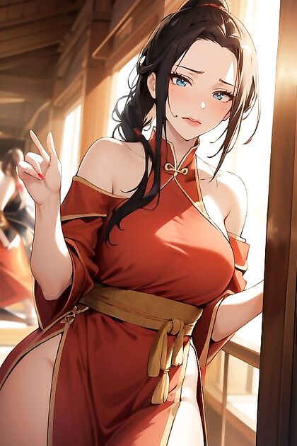 Warm Anime Model in Off-Shoulder Outfit Seduces in Steamy Hentai Image