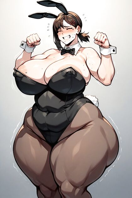 Busty Bunny in a Sexy Cosplay Outfit Enjoying Thick Hentai Picture