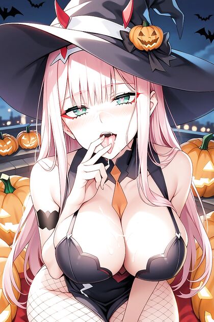 Zero Two from Darling in the FranXX Seduces in Fishnets and Tongue Play