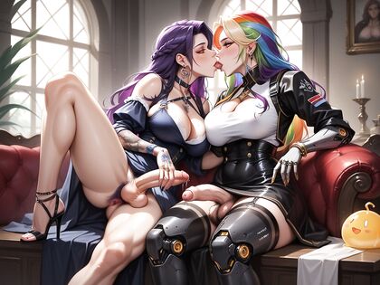 Hairy Balls and Multiple Genital Piercings in  Hentai Picture