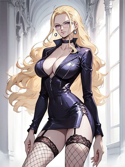 Nico Robin's Seductive Chokeplay with Glasses in erotic Hentai Picture