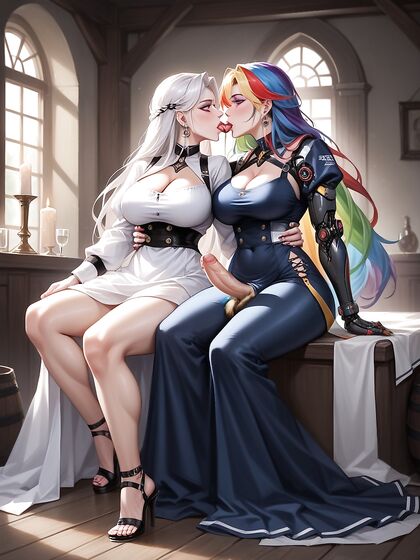 Heterochromia Babe Gives Mind-Blowing Blowjob and Cuddles in Hentai AI Picture