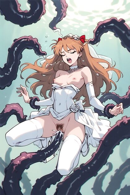 Asuka Langley Soryu Screams in Pleasure with Platform Heels in Hentai Picture