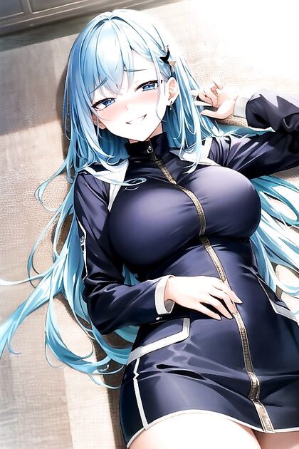 Lying Down Front View Hentai Images featuring detailed AIPorn