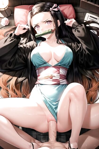 Nezuko from Demon Slayer Gets Pounded Missionary Style in Skinny Hentai Picture