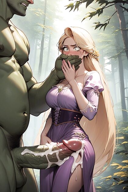 Gigantic Dick Takes Her by Surprise in steamy forest hentai Image