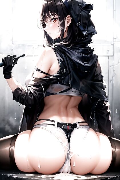Rear-View Splits in Latex Gloves and Suit for Steamy Hentai Pleasure