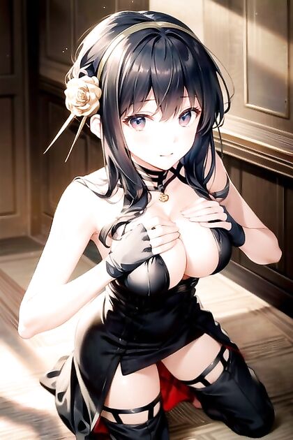 Yor Forger from Spy x Family in Steamy Top-Down Hentai Images