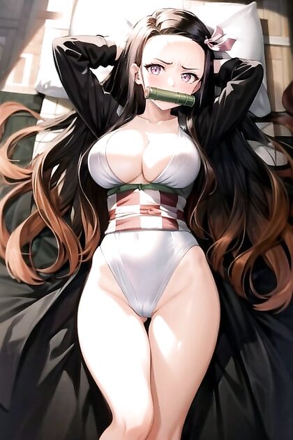 Angry Nezuko from Demon Slayer Shows Her Tiny 18+ Tits in Steamy Hentai Picture