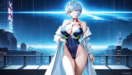 Cyberpunk Cityscape Sets the Image for Lewd Poses in Detailed Hentai Picture