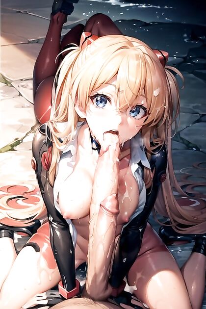 Asuka from Evangelion Gives Mind-Blowing Blowjob and Explosive Cumshots