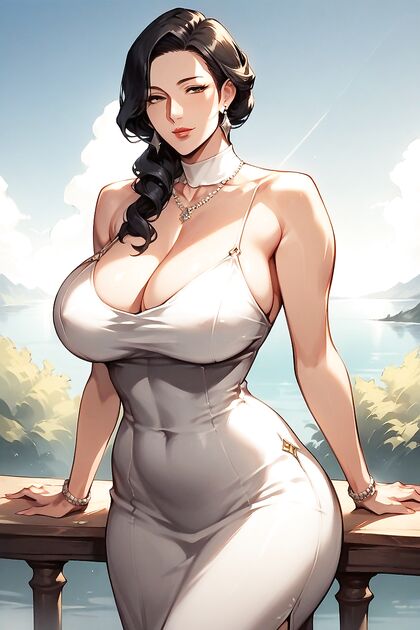 Large-breasted Beauty withStraight Hair Takes Center Stage in Front-view Hentai Picture