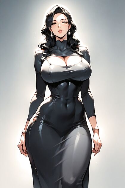 Tight Dress and Massive Ass in Straight-Haired Hentai Seduction