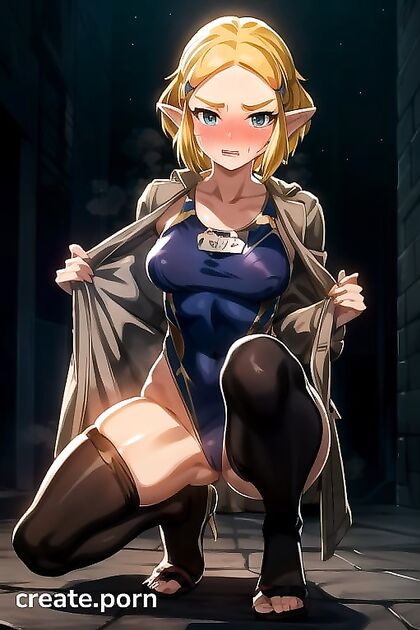 Zelda in Swimsuit Takes Center Stage in Front View Hentai Pleasure