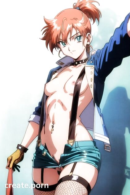 Navy-Pierced Babe Goes Topless with Seductive Eyeshadow in Anime Sex Adventure