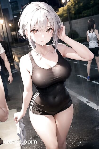 Light-Skinned Beauty Takes a Nighttime Jog in a Masterpiece Hentai Image