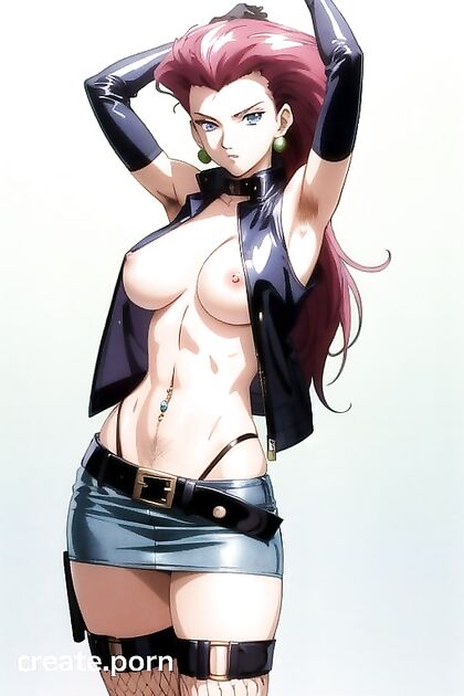 Leather-clad Babe with Stud Earrings Takes Control in Steamy Hentai Image