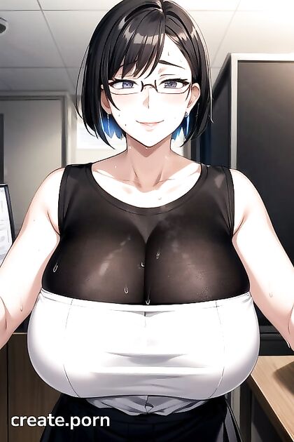 Big Thicc Anime Girl 18+ in Form-Fitting Office Skirt Outfit
