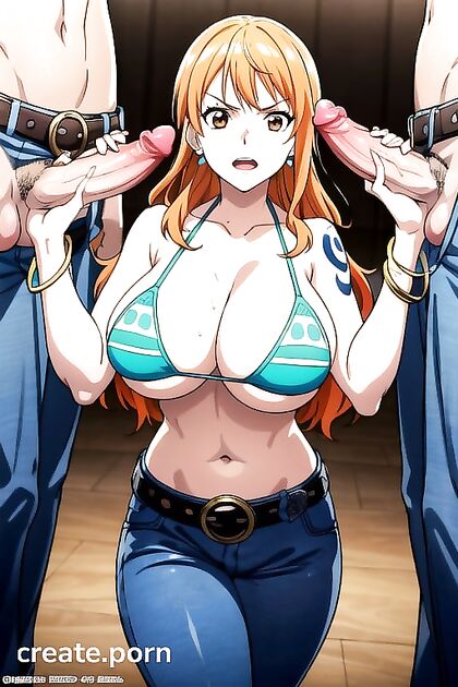 Nami from One Piece Gets Wild in Detailed Gang Bang Hentai Picture