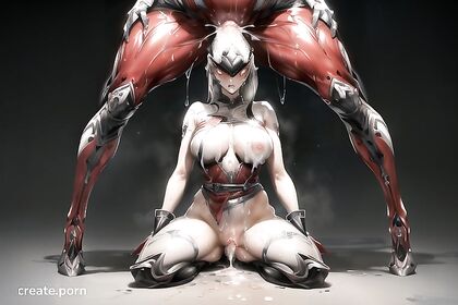 Kneeling for a Full-Body Cumshot in  Hentai Picture