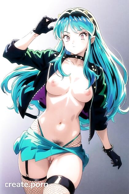 Topless hentai Girl 18+ with navel piercing and choker enjoys  AI pleasure