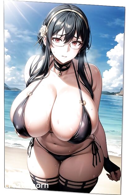 Massive-Ass Beauty Shows Off Her Perfect Body on the Beach in Steaming Hentai Picture