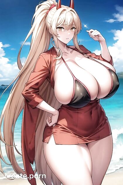 Perfect Anatomy with Gigantic Breasts and Seductive Ponytail in Hentai AI