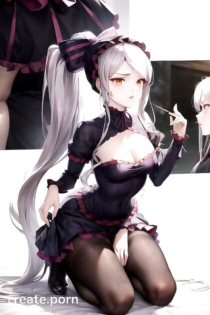 Shalltear Bloodfallen from Overlord Kneels and Reveals in Seductive Hentai Picture