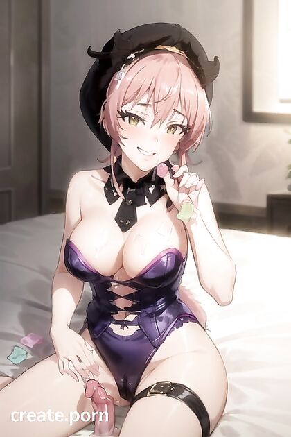 Blushing Mischievously in Nylon Stockings, Spreading Her Legs for Horny Hentai FUN