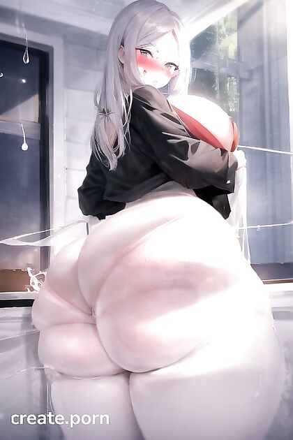 Laid Back with Massive Boobs and Enormous Ass in Seductive Hentai Picture