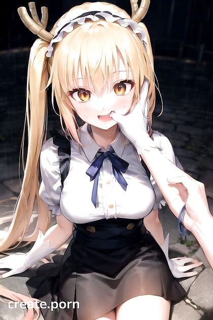 Tohru from Kobayashi's Maid Dragon Gets Her Skirt Lifted in Embarrassing Hentai Images