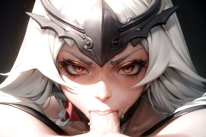 White-Haired Babe Gives a Reluctant Blowjob in Disgusting Hentai Image