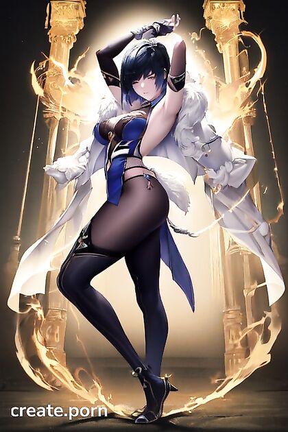 Yelan from Genshin Impact in Full Body Front View Hentai Picture