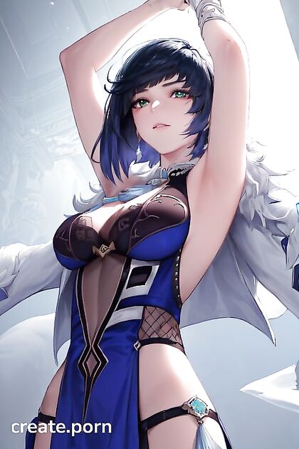 Arms Spread Wide for Ultra-Detailed Hentai Pleasure