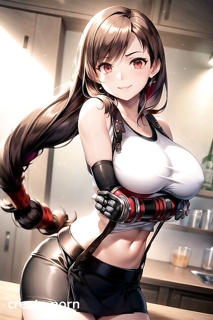 Tifa Lockheart's Massive Breasts and Tiny 18+ Waist Shine at the Bar