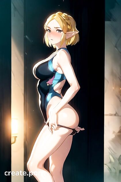 Zelda from The Legend of Zelda Enjoying Intimate Moments with Downy and Short Hair
