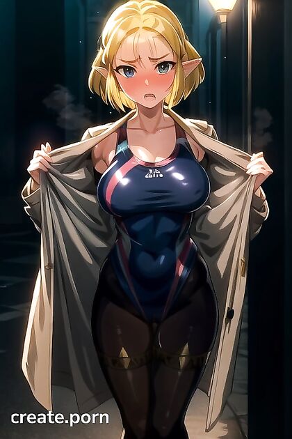 Outdoor Exhibitionist Fantasy with Thick Lines in Erotic Hentai Picture
