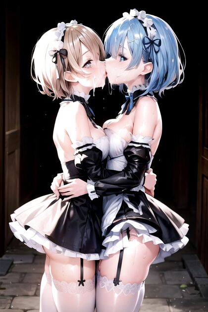 Rem from Re –Zero Endures  Cumshots in Dark Hentai Images