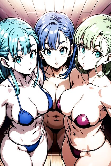 Muscular Harem with Rounded Breasts in Seductive Hentai Picture
