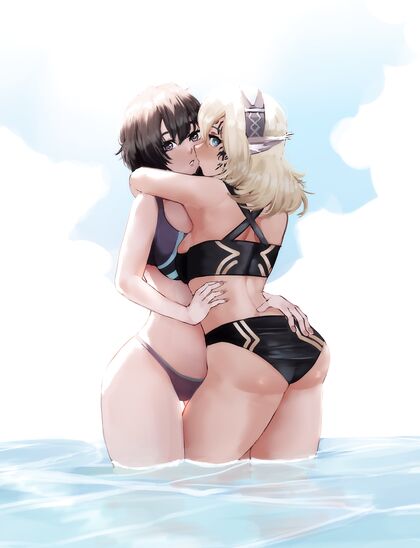 Hentaified Celicia x Umiko Lesbian Embrace - XXX Porn Pic