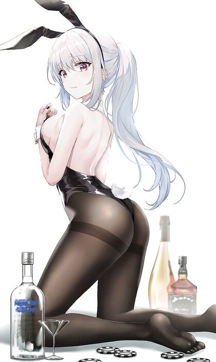 Hella Hot Harem-scaraam! Babe in Bunneh Lace Nylons Fuckin’ Around with XXX Strokin'