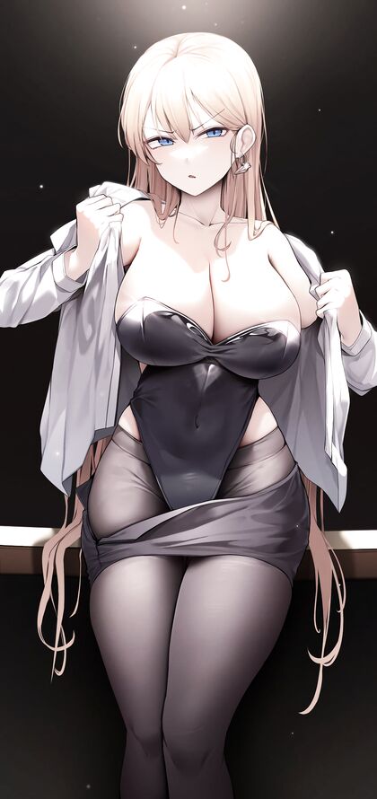 Horny Office Slut Gets Freakin’ Frisky in High-Legged Leather Lingerie – XXX HENTAI PIC INSIDE!