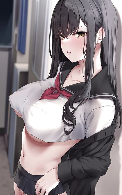 Dripping wet pussy lips exposed in minimal attire - HENTAI XXX PIC