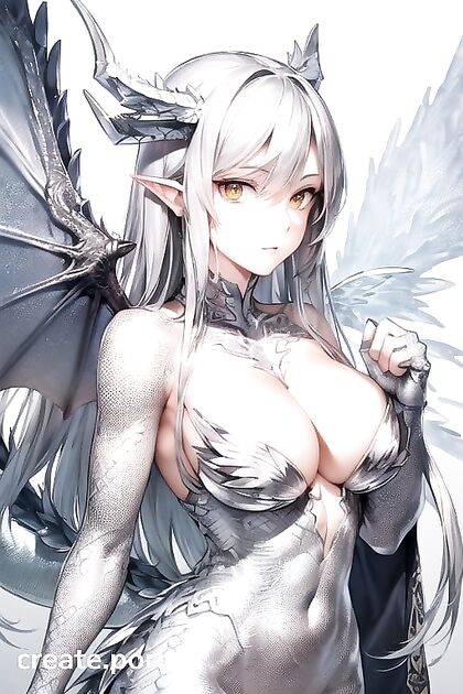 Silver Dragon Wings and Scaled Hands Unleashed in Sensual Hentai Images