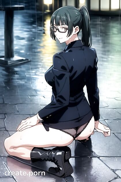 Fit Girl 18+'s Rear View Revealed in Lifting Skirt Hentai Picture