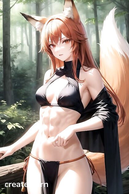 Fox-Tailed Girl 18+ with Small Breasts Enjoying Crowded hentai Pleasures