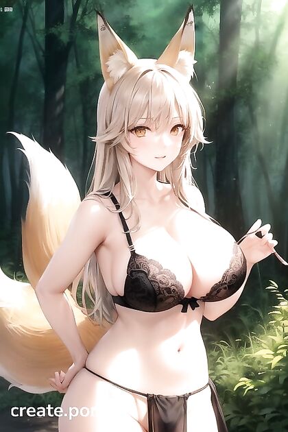 Fox-Eared Girl 18+ Seduces in Loincloth and Bra for Steamy Hentai Picture