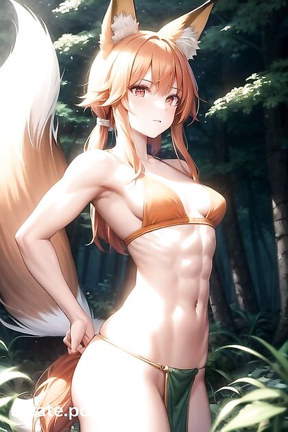 Muscular Fox-Eared Ginger in steamy Hentai Picture
