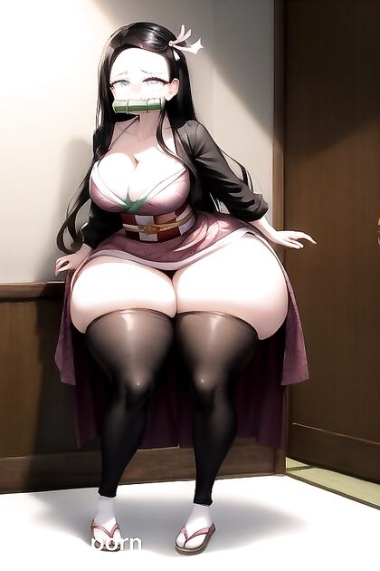 Nezuko from Demon Slayer Cries with Her Huge Ass in hentai Picture